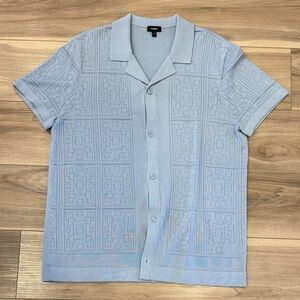 Express Light Blue Casual Button Down Shirt